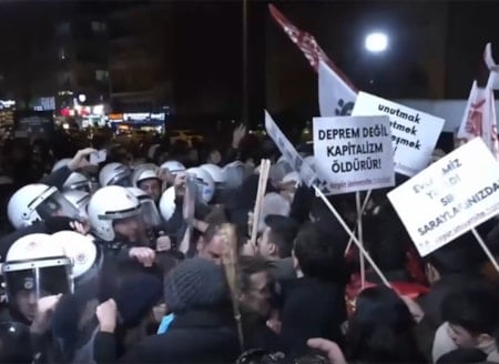 6 Şubat depremleri protestosuna polis müdahalesi