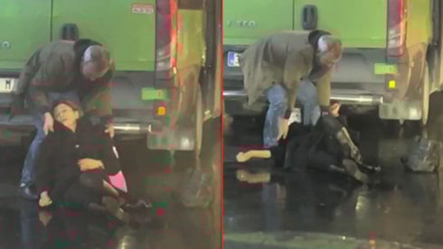 Trafikte bayıltan tokat